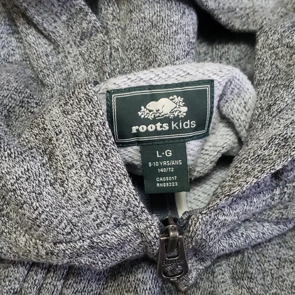 Charcoal grey Roots kids zip up hoodie - Picture 3 of 4